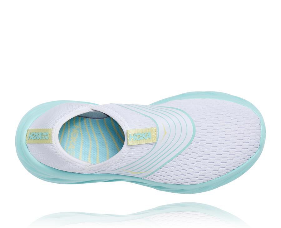 Sandalias Hoka One One Mujer - Ora Recovery - Blancas/Azules - TSN548326